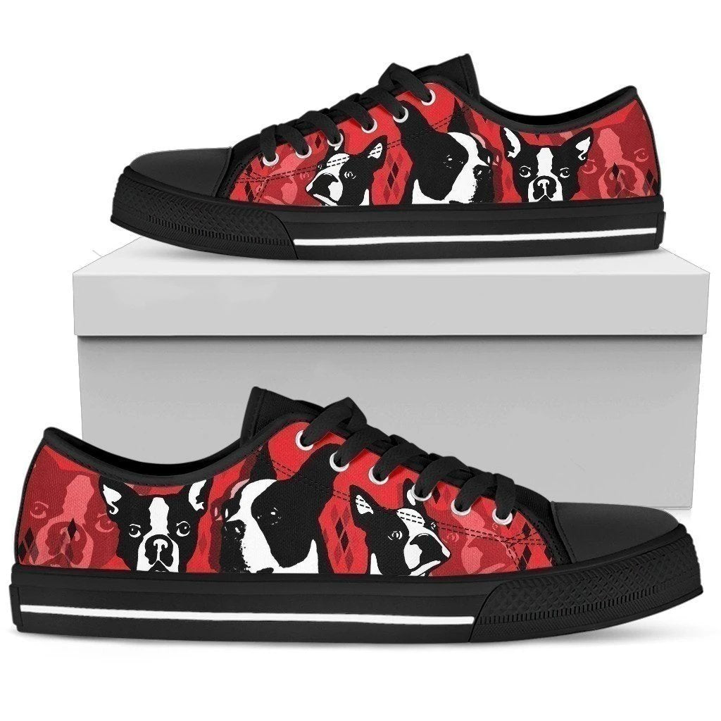 Boston Terrier Women's Sneakers Low Top Shoes For Dog Lover NH09-Gear Wanta