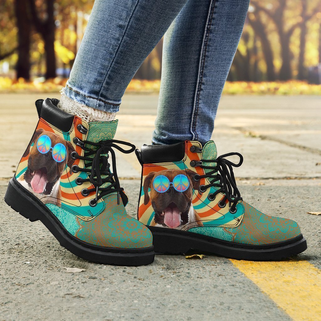Boxer Boots Funny Hippie Style Shoes-Gear Wanta