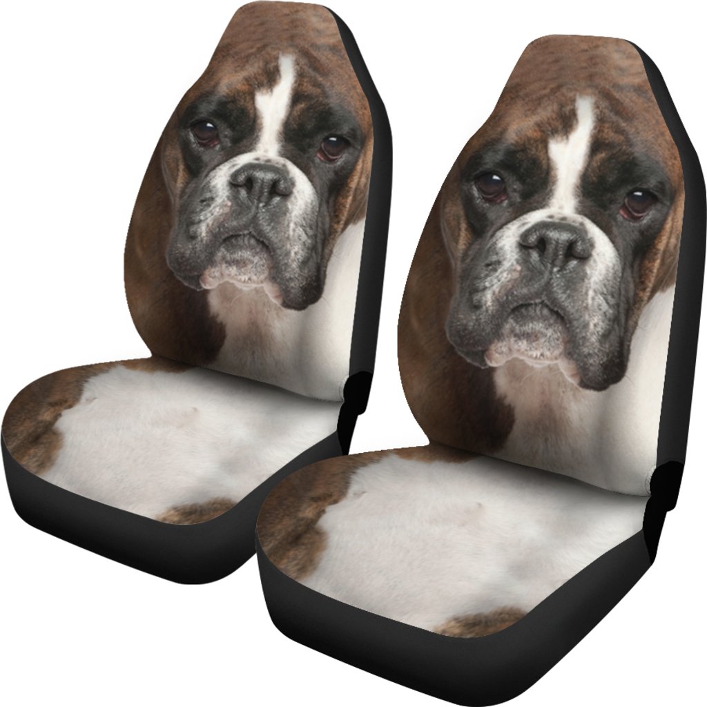 Boxer Dog Car Seat Covers Funny Dog Face-Gear Wanta