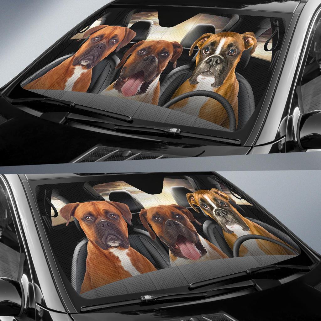 Boxer Dog Car Sun Shade Car Sun Visor Funny-Gear Wanta
