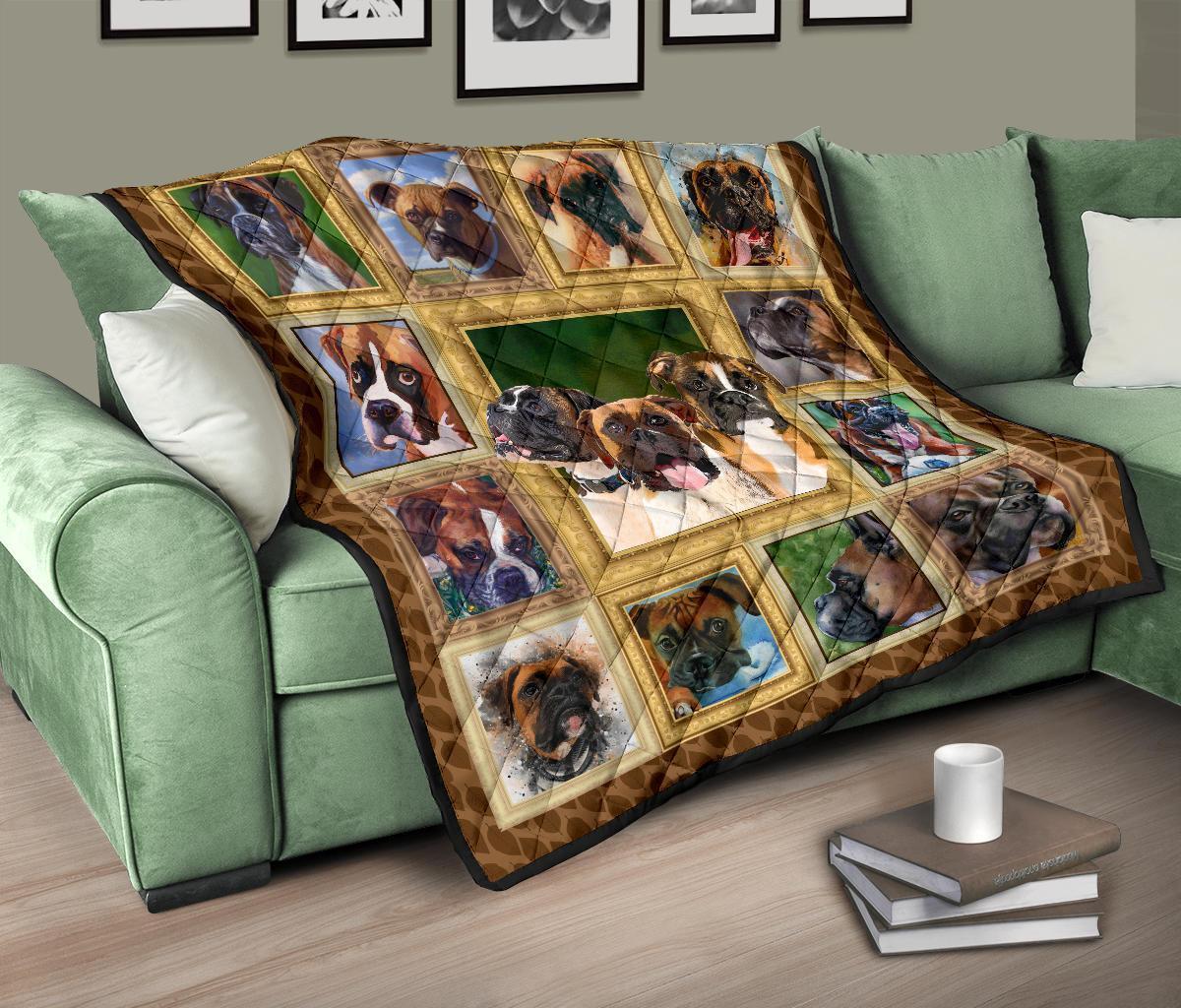 Boxer Dog Quilt Blanket Funny-Gear Wanta