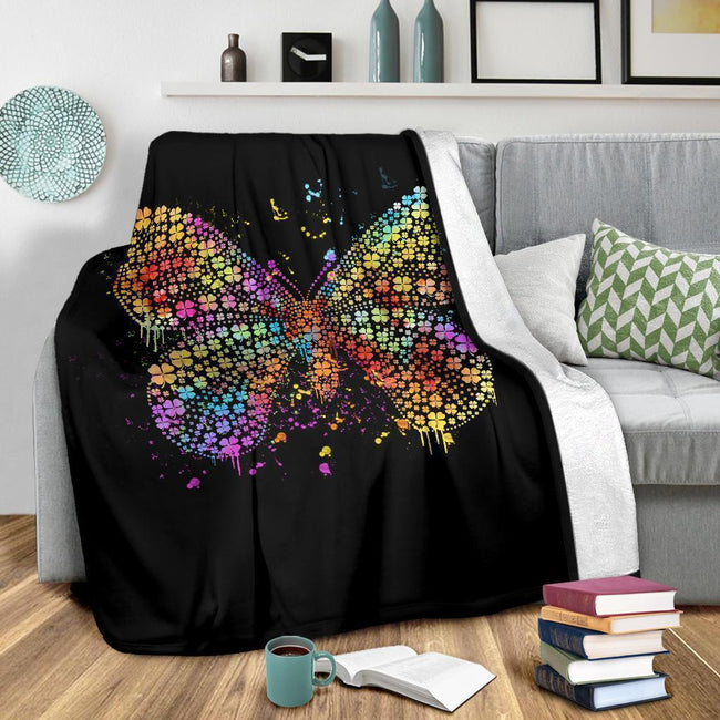 Buffterfly Clover Fleece Blanket Amazing Gift Idea-Gear Wanta