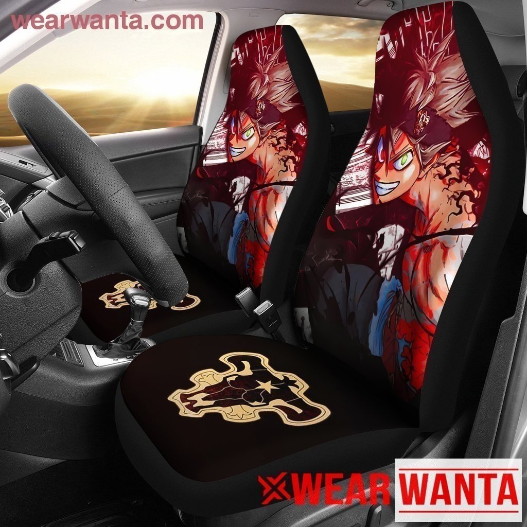 Bull Symbol Asta Black Clover Car Seat Covers Anime Fan NH10-Gear Wanta