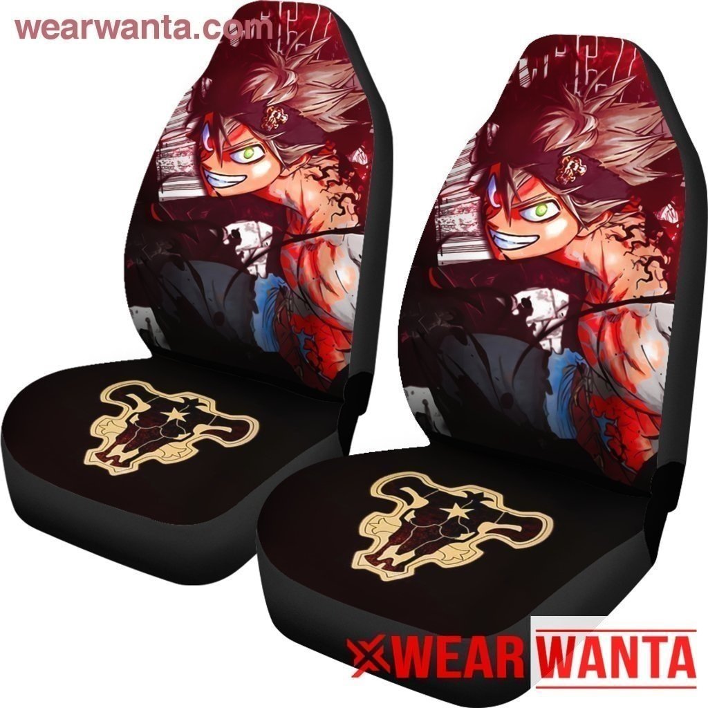 Bull Symbol Asta Black Clover Car Seat Covers Anime Fan NH10-Gear Wanta