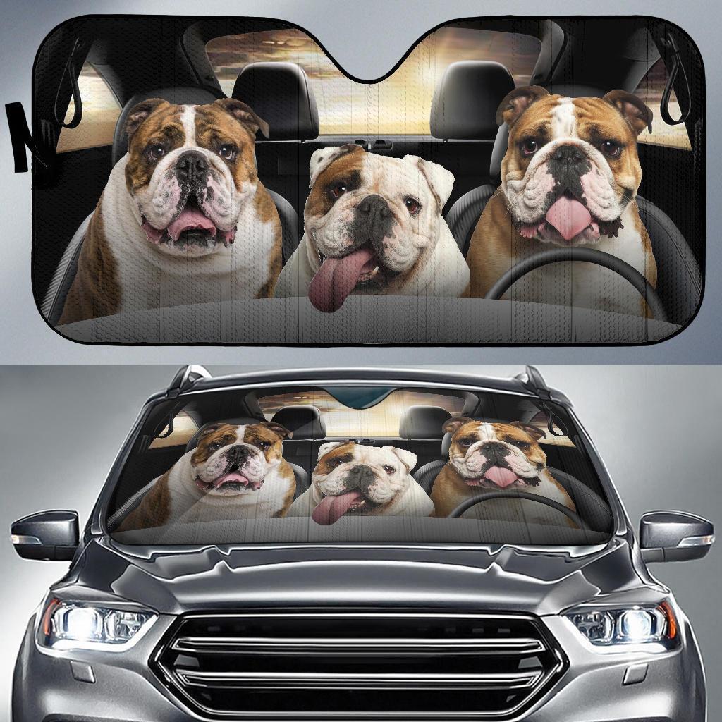 Bulldog Car Car Sun Shade Funny Dog Windshield-Gear Wanta