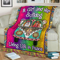 Bulldog Hippie Van Fleece Blanket-Gear Wanta