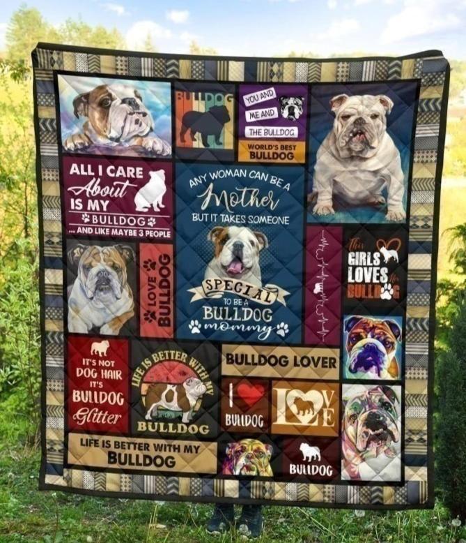 Bulldog Mom Blanket Funny Gift For Dog Lover-Gear Wanta