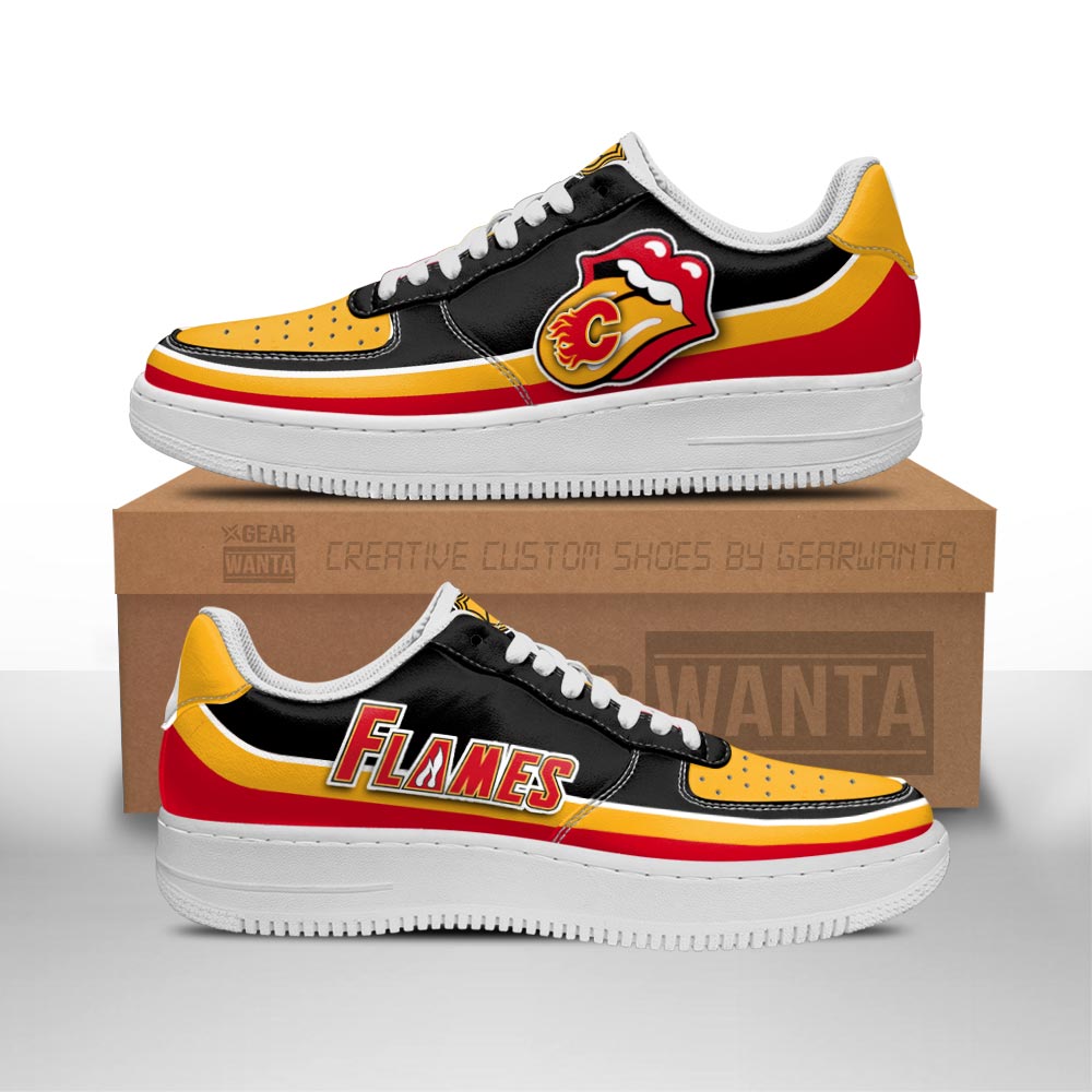 Calgary Flames Sneakers Custom Force Shoes Sexy Lips For Fans-Gear Wanta