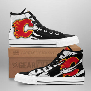 Calgary Flames High Top Shoes Custom For Fans-Gear Wanta