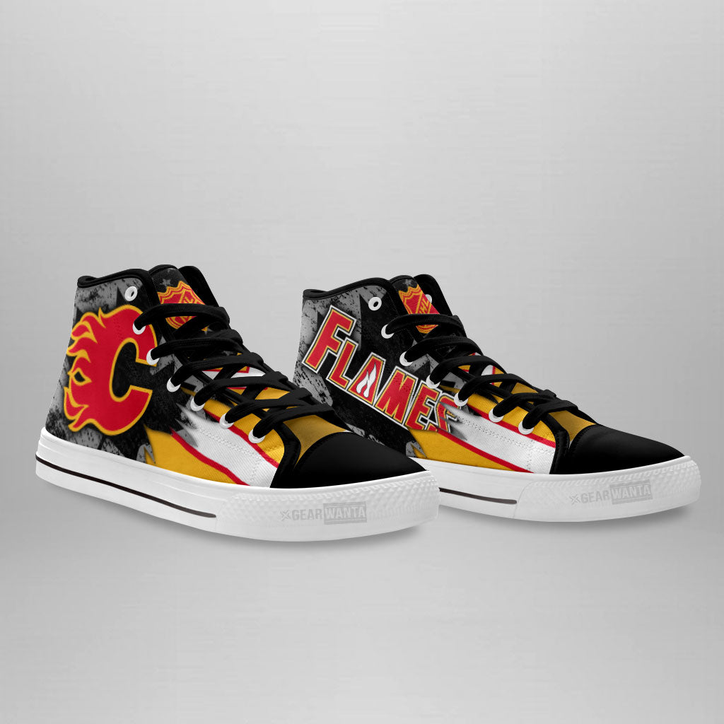 Calgary Flames High Top Shoes Custom Canadian Maple Leaf Sneakers-Gear Wanta