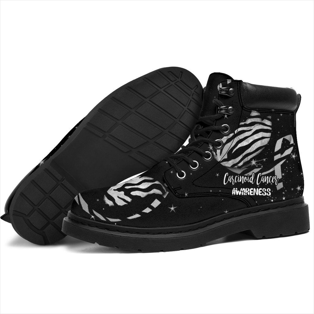 Carcinoid Cancer Awareness Boots Ribbon Butterfly Shoes-Gear Wanta