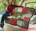 Cardinal Bird Christmas Theme Quilt Blanket-Gear Wanta