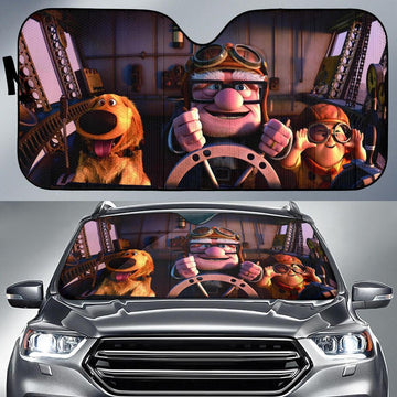 Carl Fredricksen Russell Dug Up Movies Car Sun Shade-Gear Wanta