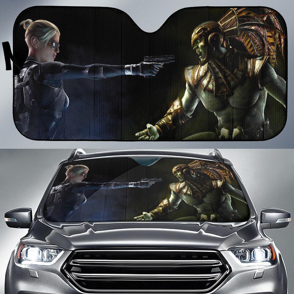 Cassie Cage vs Kotal Kahn Mortal Kombat X Car Sun Shade-Gear Wanta