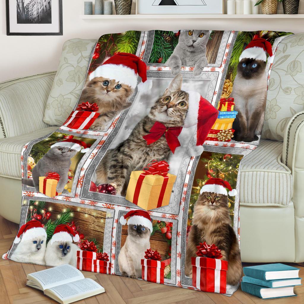 Cat Christmas Fleece Blanket For Xmas-Gear Wanta
