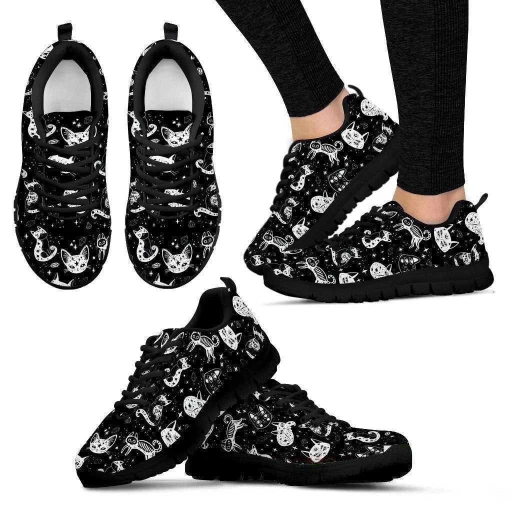 Cats Lover Black Women's Sneakers Gift-Gear Wanta