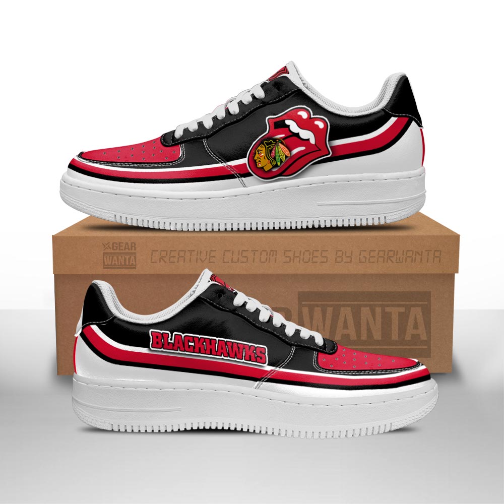 Chicago Blackhawks Sneakers Custom Force Shoes Sexy Lips For Fans-Gear Wanta