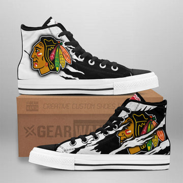 Chicago Blackhawks High Top Shoes Custom For Fans-Gear Wanta