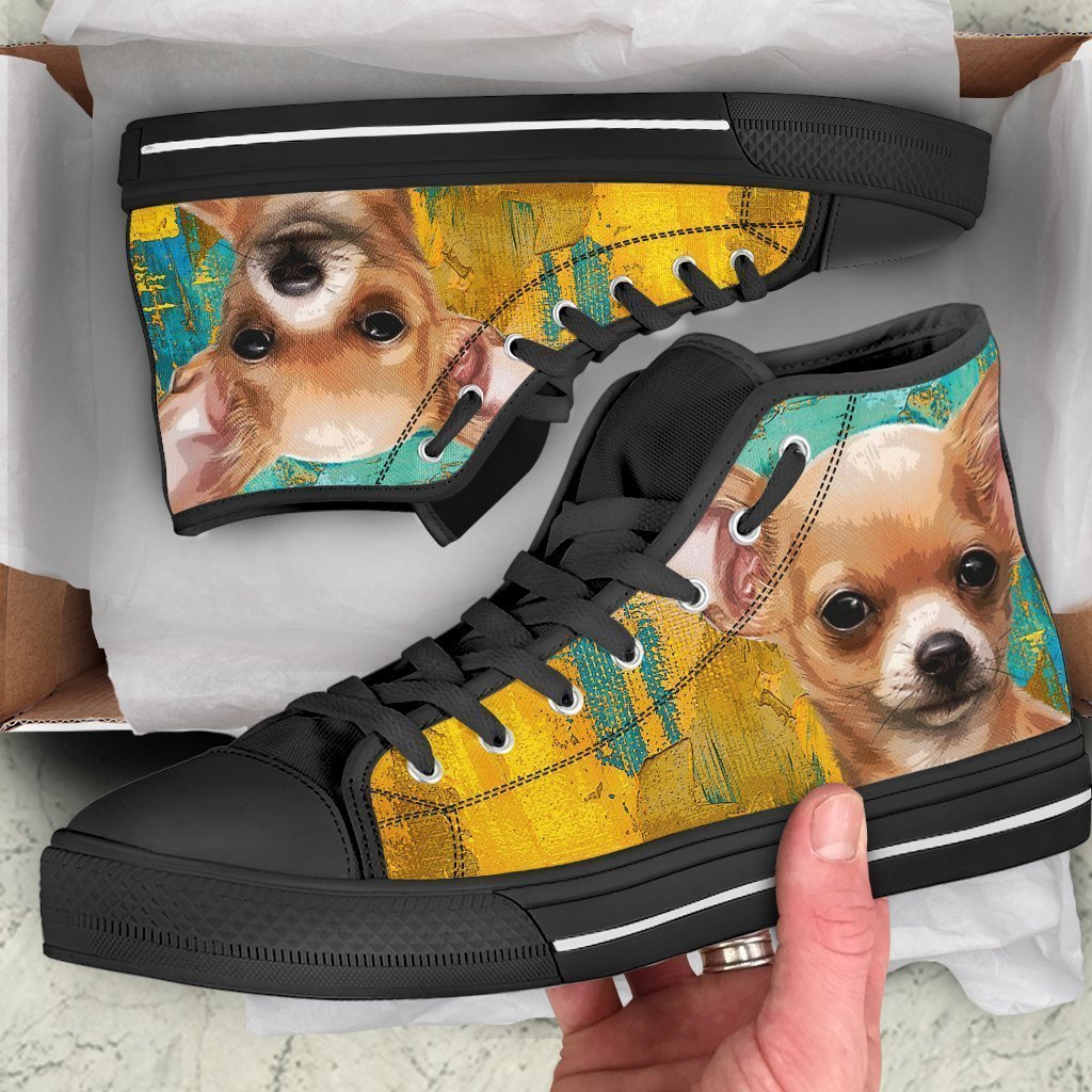 Chihuahua Dog Sneakers Colorful High Top Shoes-Gear Wanta