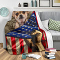 Chihuahua Fleece Blanket Mixed American Flag Funny-Gear Wanta