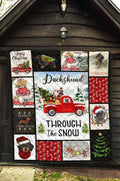 Christmas Dachshund Quilt Blanket Through The Snow Xmas11-Gear Wanta