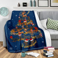 Christmas Tree Dachshund Fleece Blanket Xmas-Gear Wanta