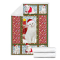 Christmas White Cat Fleece Blanket Xmas For Cat Lover-Gear Wanta