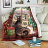 Christmas Window Cat Fleece Blanket For Cat Lover-Gear Wanta