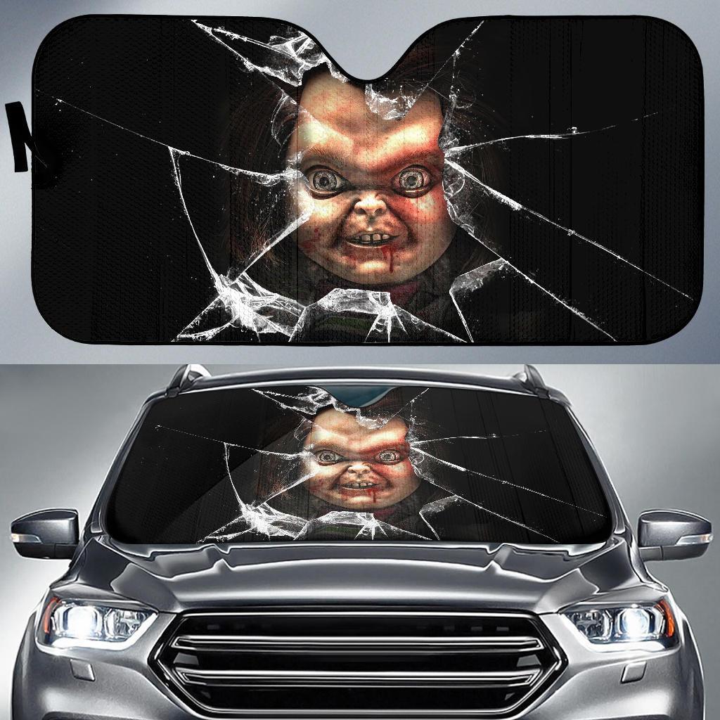Chucky Car Car Sun Shade Horror Broken Glass Style Windshield-Gear Wanta