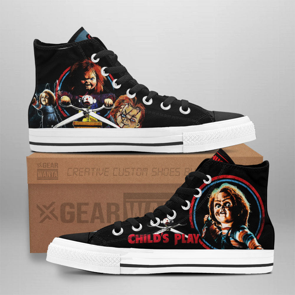 Chucky High Top Shoes Custom For Horror Fans-Gear Wanta