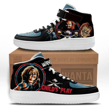 Chucky Shoes Custom Child's Play Air Mid Sneakers-Gear Wanta