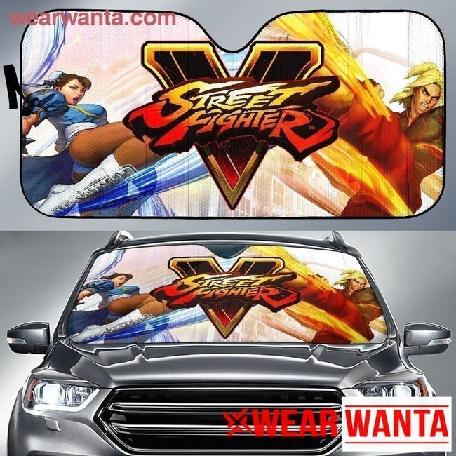 Chun-Li Vs Ken Street Fighter Car Sun shade For-Gear Wanta