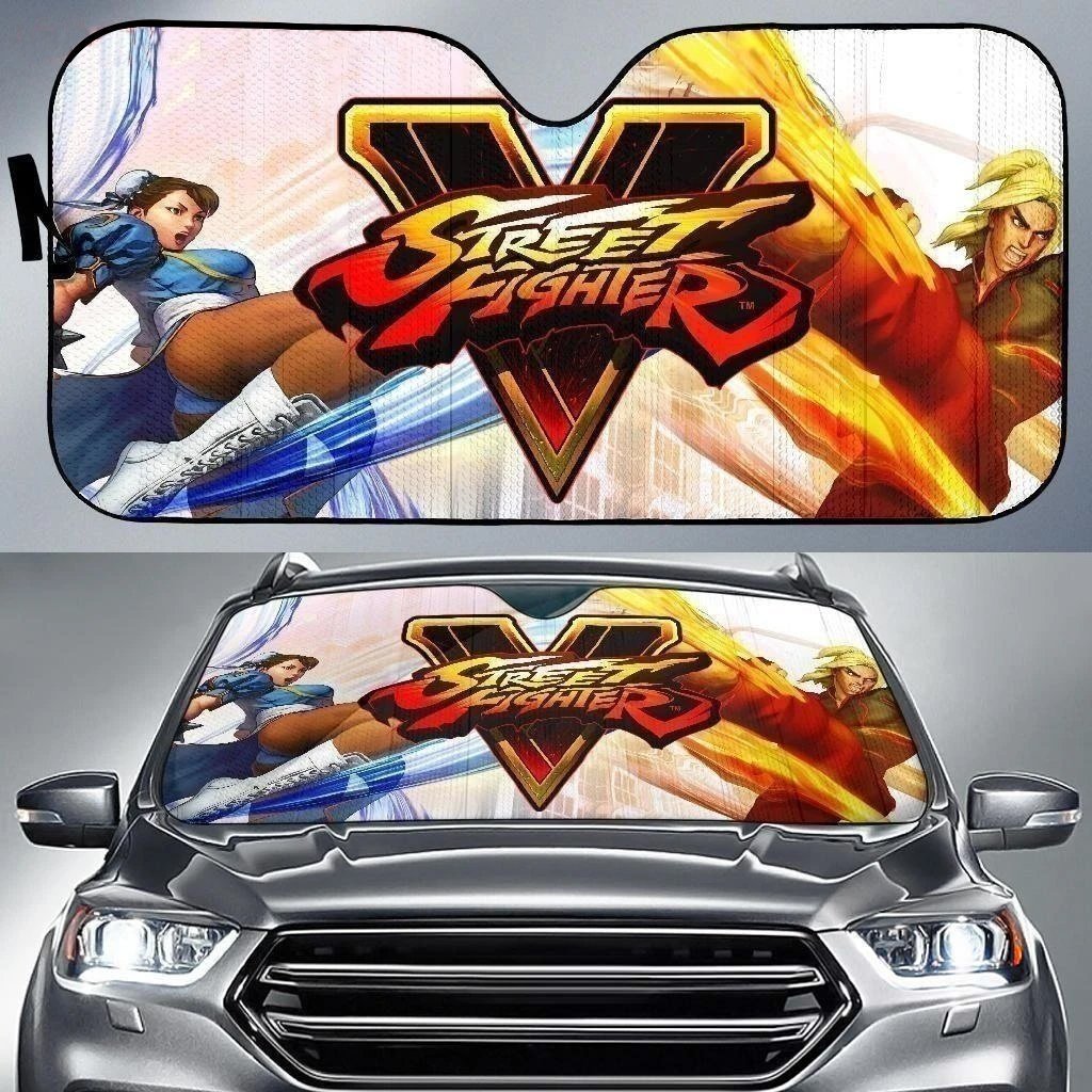 Chun-Li Vs Ken Street Fighter Car Sun shade For-Gear Wanta