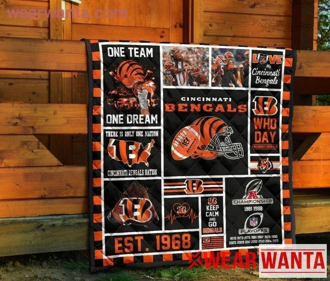 Cincinnati Bengals Quilt Blanket Custom-Gear Wanta