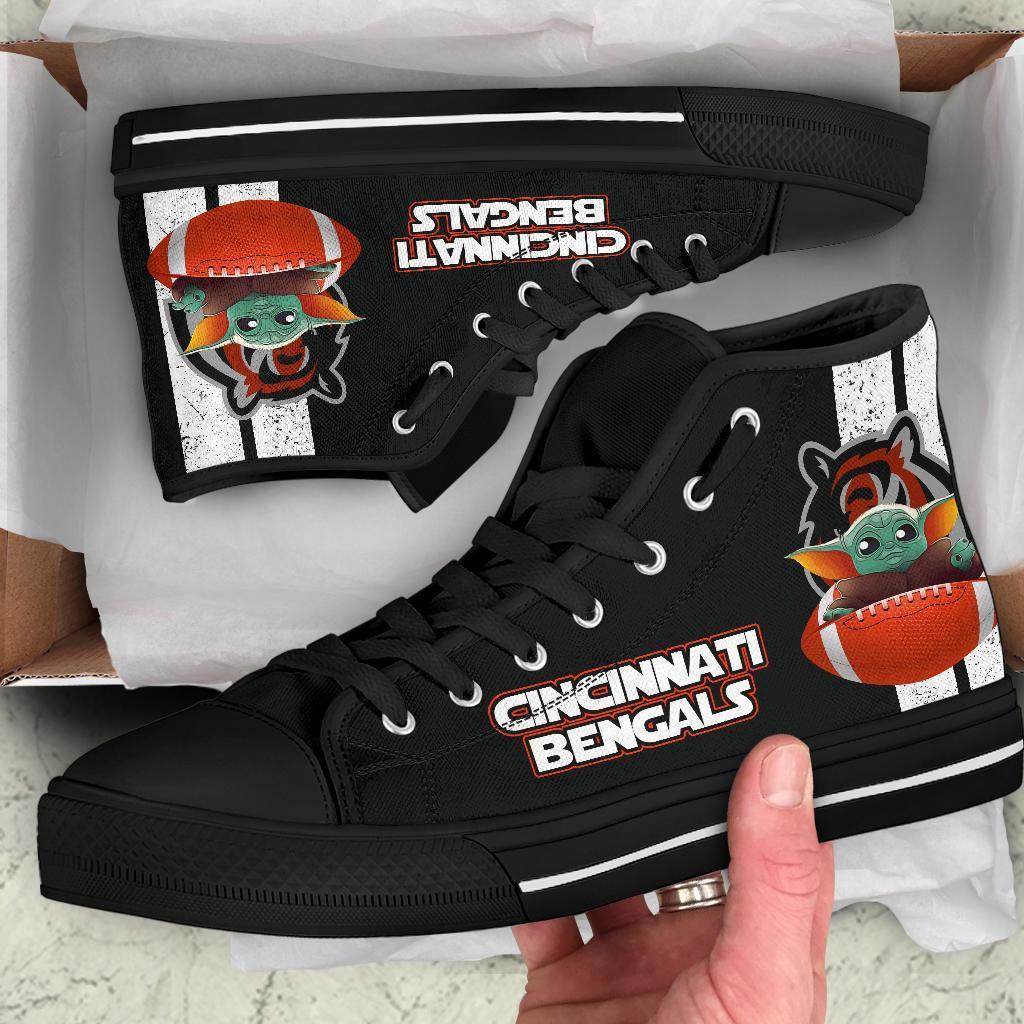 Cincinnati Bengals Sneakers Baby Yoda High Top Shoes Mixed-Gear Wanta