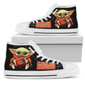 Cleveland Browns Sneakers Cute Baby Yoda High Top Shoes Custom-Gear Wanta
