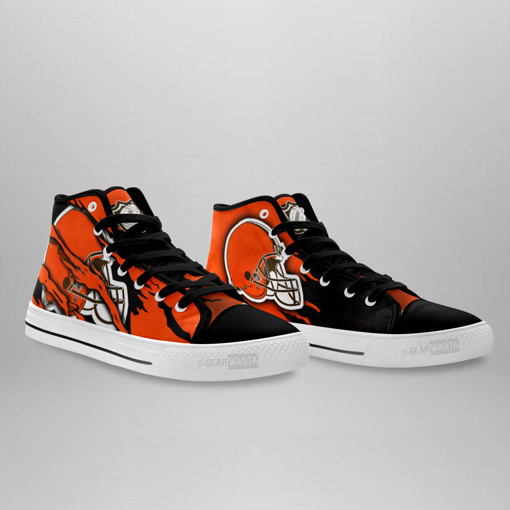Cleveland Browns High Top Shoes Custom For Fans-Gear Wanta