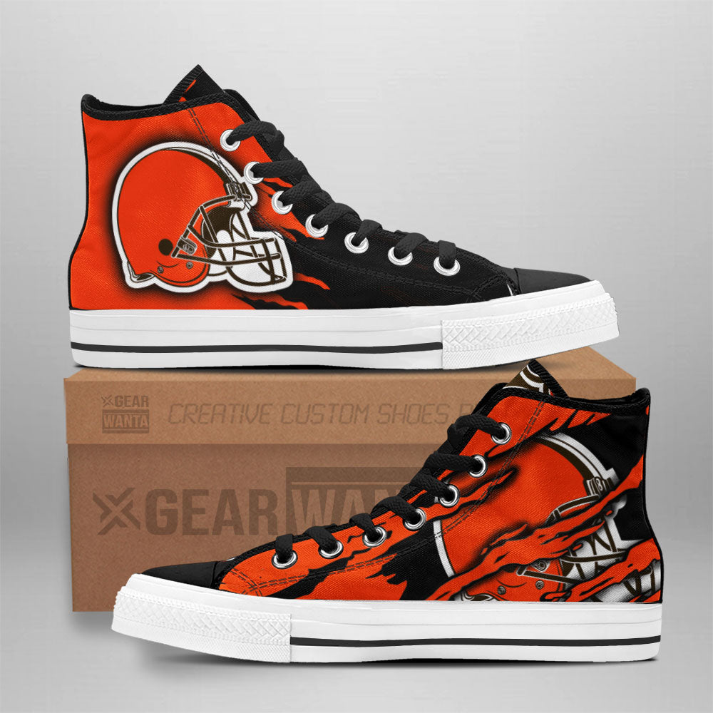 Cleveland Browns High Top Shoes Custom For Fans-Gear Wanta