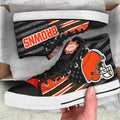 Cleveland Browns High Top Shoes Custom American Flag Sneakers-Gear Wanta