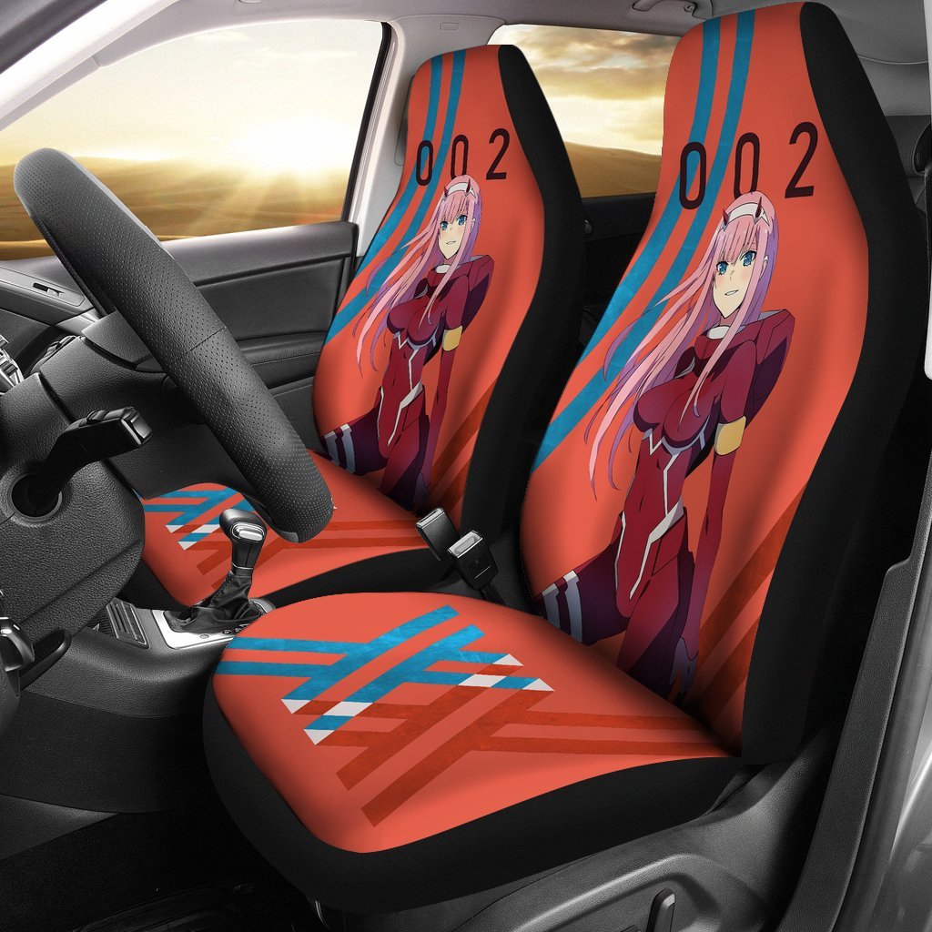 Code 002 Zero Two Car Seat Covers Darling In The Franxx Anime Fan-Gear Wanta