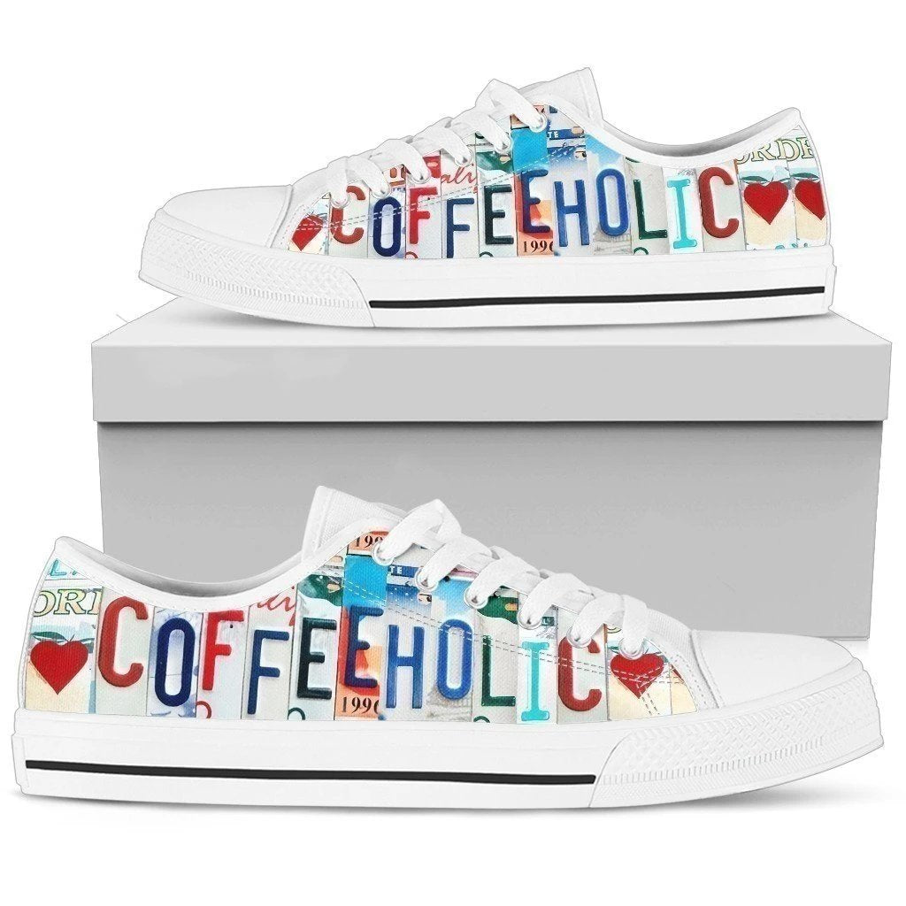 Coffeeholic Women's Sneakers Low Top Shoes Coffee Lover-Gear Wanta