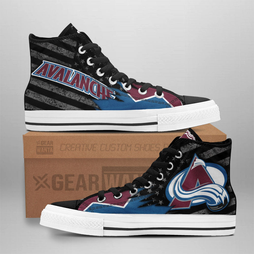 Colorado Avalanche High Top Shoes Custom American Flag Sneakers-Gear Wanta