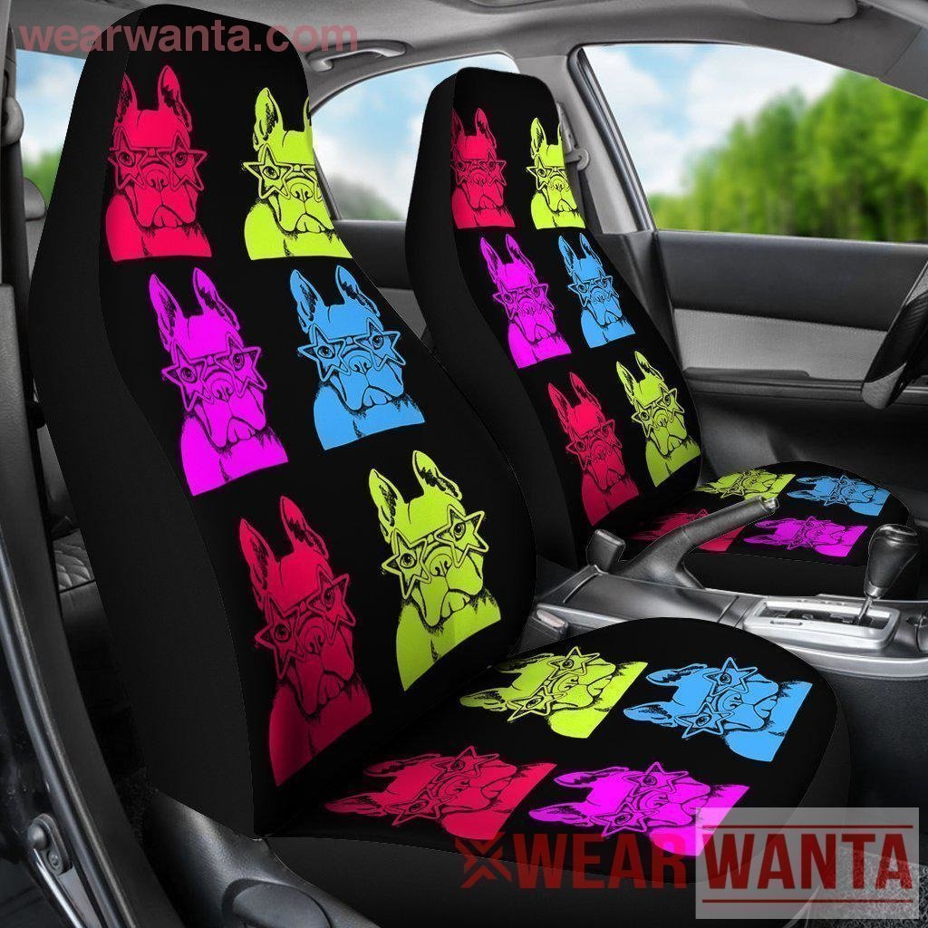 Colorful Funny French Bulldog Car Seat Covers-Gear Wanta