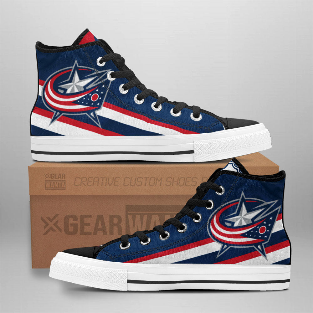 Columbus Blue Jackets High Top Shoes Custom Sneakers-Gear Wanta