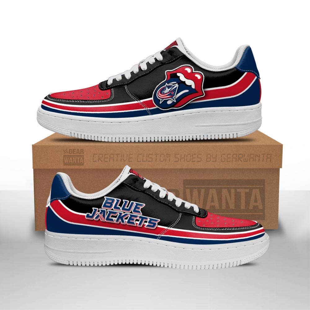 Columbus Blue Jackets Sneakers Custom Force Shoes Sexy Lips For Fans-Gear Wanta