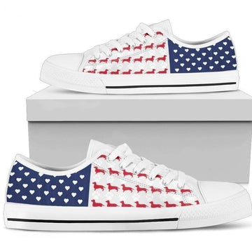 Cool Dachshund US Flag Women's Sneaker Style-Gear Wanta