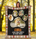 Corgi Leave Paw Prints On Your Heart Fleece Blanket Funny-Gear Wanta