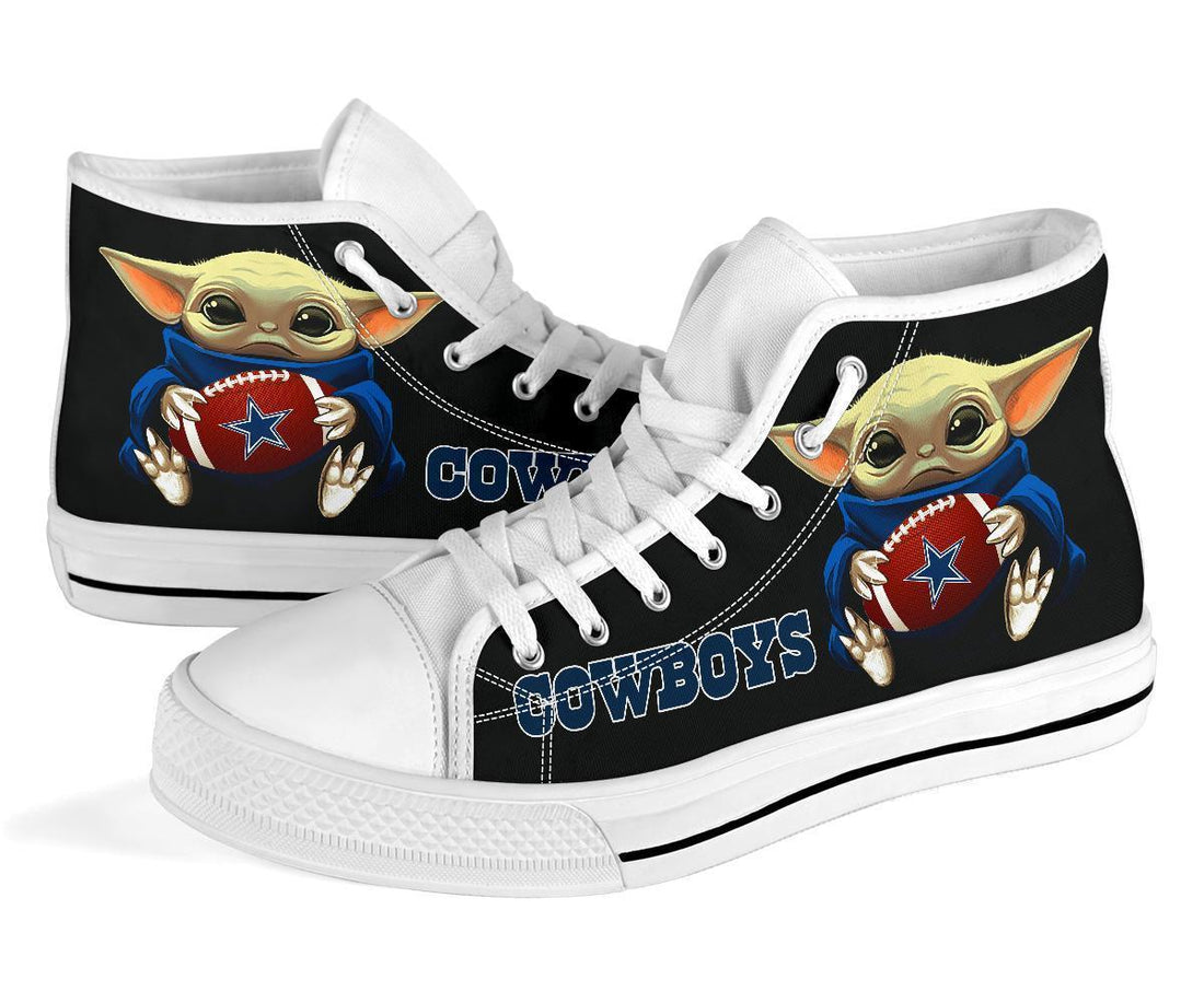 Cowboys Sneakers Cute Baby Yoda High Top Shoes Custom-Gear Wanta