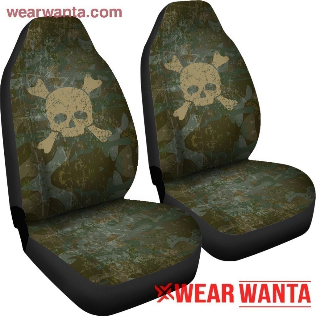 Crossbones Camo Style Car Seat Covers Gift Idea Nh1911-Gear Wanta