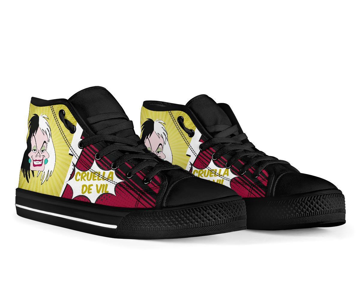 Cruella de Vil Sneakers Villain High Top Shoes Fan-Gear Wanta